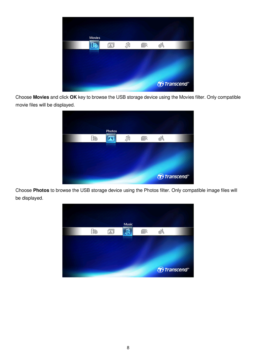 Transcend Information DMP10 user manual 