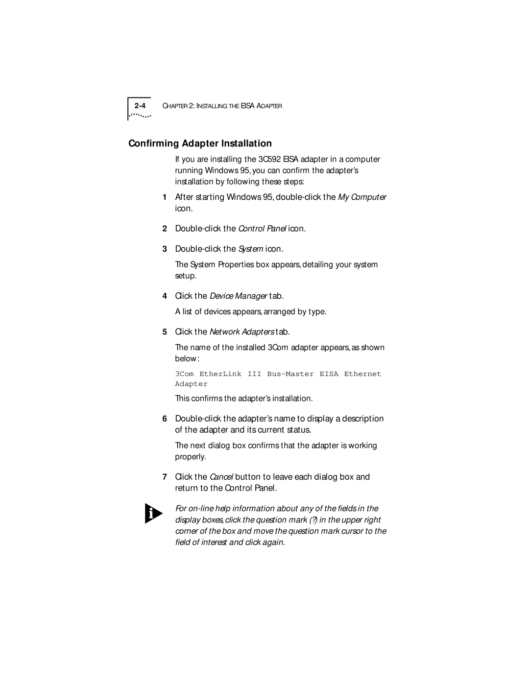 Transcend Information III manual Conﬁrming Adapter Installation, List of devices appears, arranged by type 