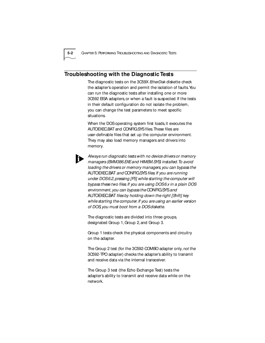 Transcend Information III manual Troubleshooting with the Diagnostic Tests 