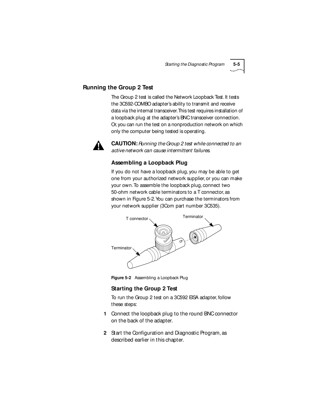 Transcend Information III manual Running the Group 2 Test, Assembling a Loopback Plug 