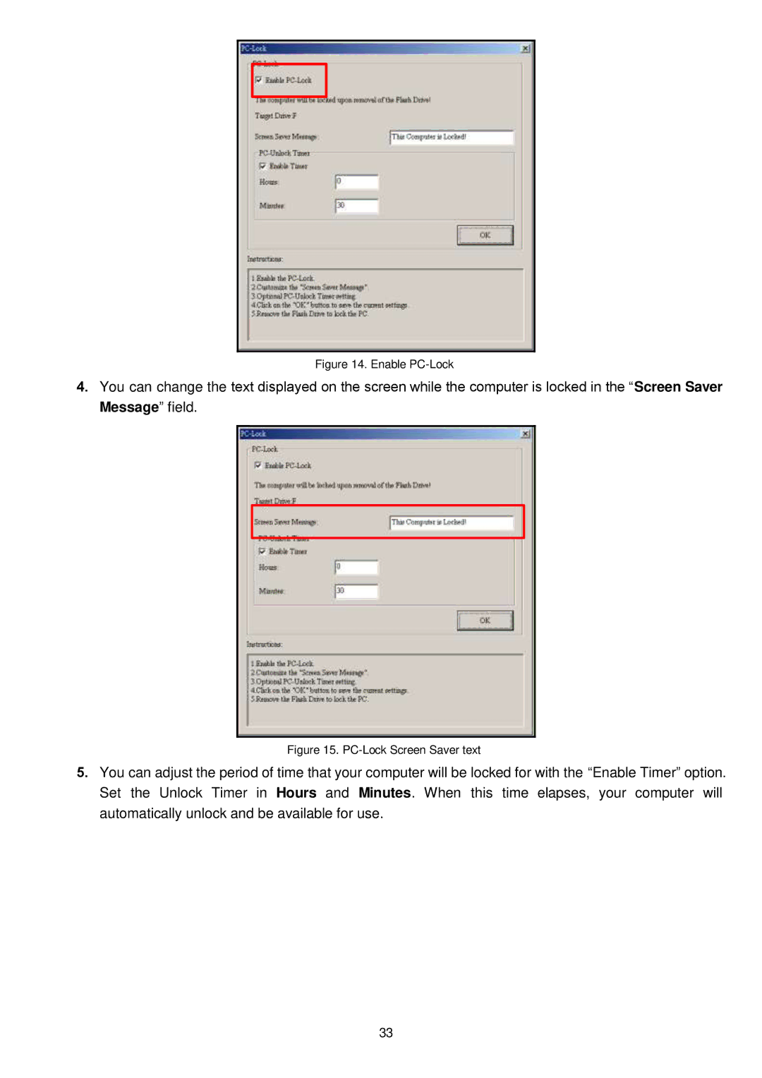 Transcend Information MP320 user manual Enable PC-Lock 