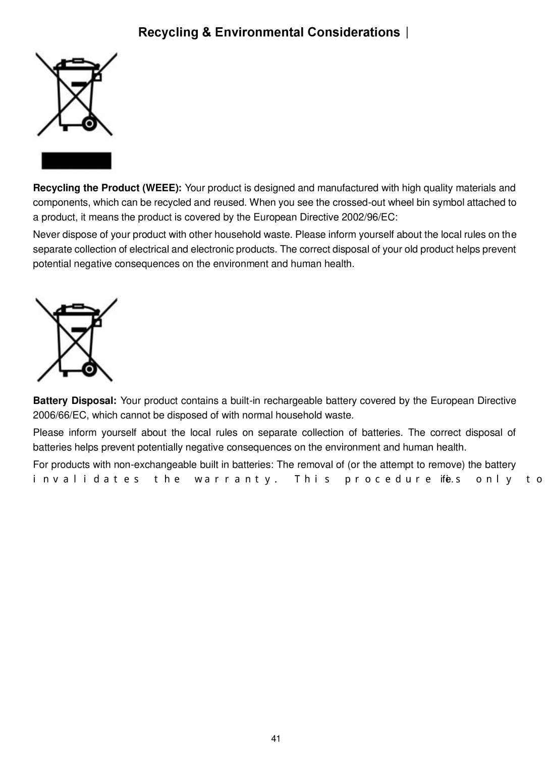 Transcend Information MP320 user manual Recycling & Environmental Considerations︱ 