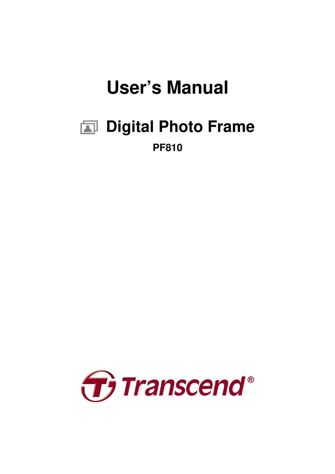 Transcend Information PF810 user manual User’s Manual 