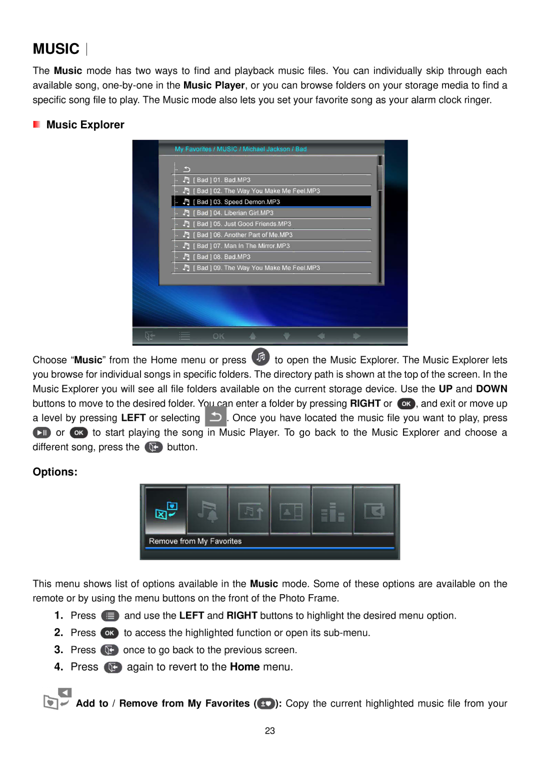 Transcend Information PF810 user manual Music︱, Music Explorer 