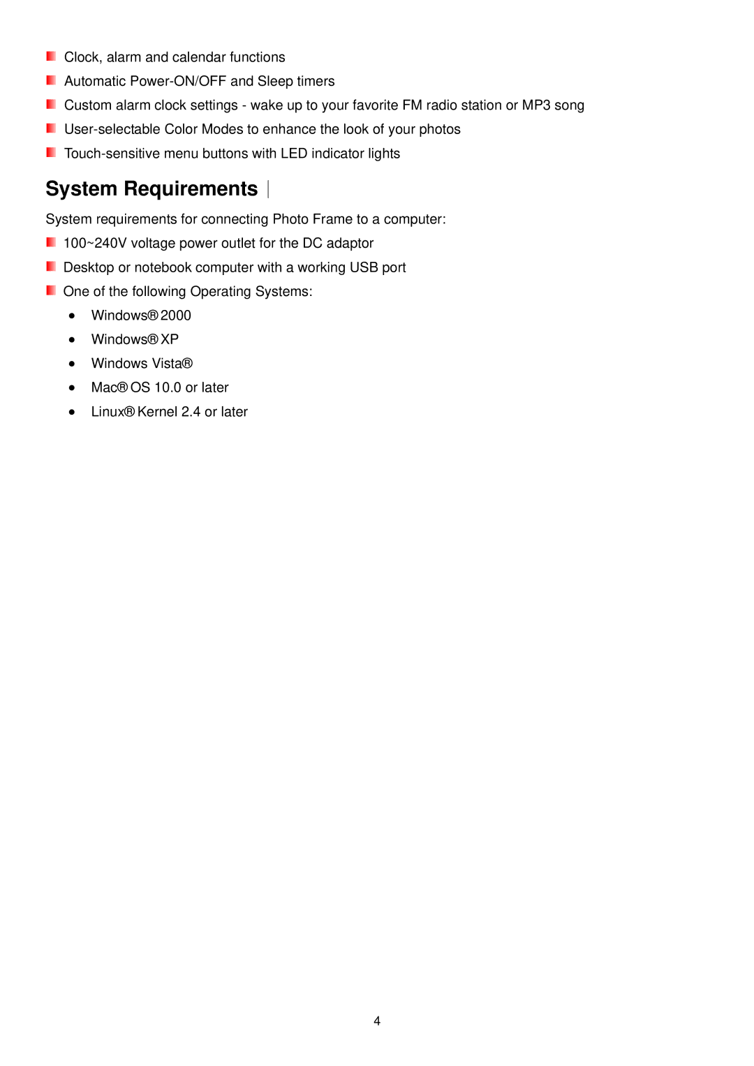 Transcend Information PF810 user manual System Requirements︱ 