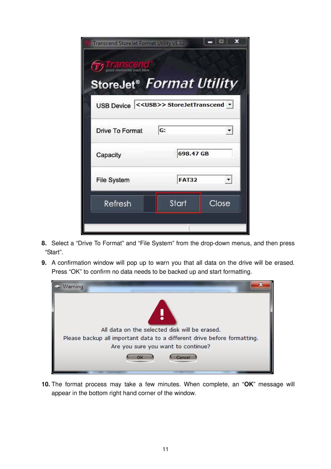 Transcend Information StoreJet 25 (Version 1.3) user manual 