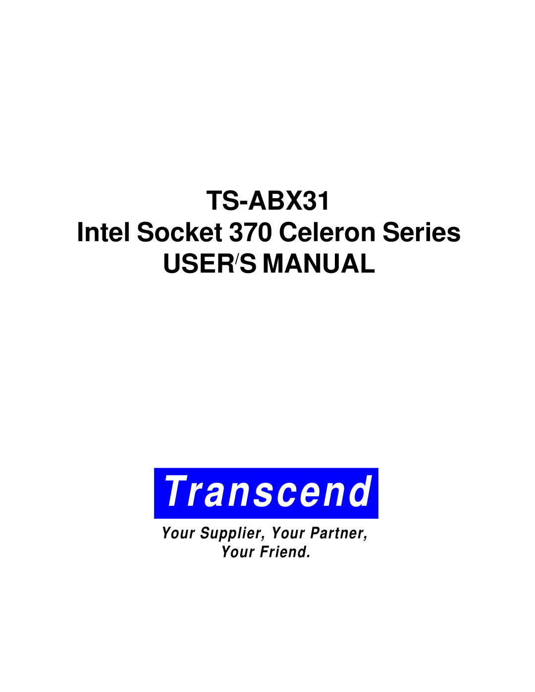 Transcend Information TS-ABX31 user manual Transcend 