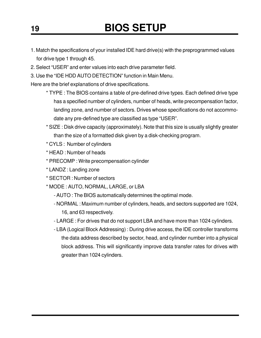 Transcend Information TS-ABX31 user manual Bios Setup 