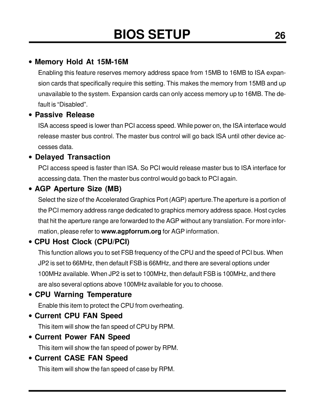 Transcend Information TS-ABX31 Memory Hold At 15M-16M, Passive Release, Delayed Transaction, CPU Warning Temperature 