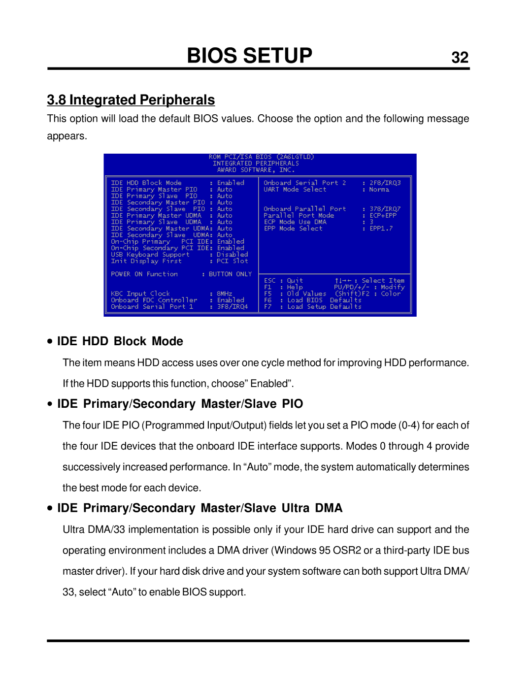 Transcend Information TS-ABX31 Integrated Peripherals, IDE HDD Block Mode, IDE Primary/Secondary Master/Slave PIO 