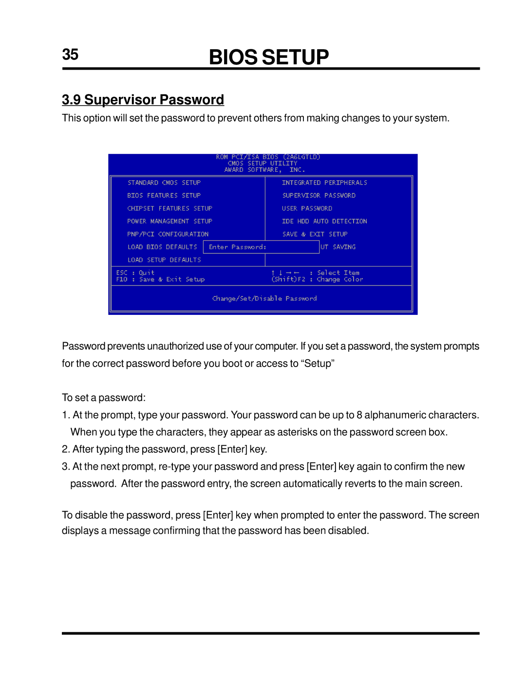 Transcend Information TS-ABX31 user manual Supervisor Password 