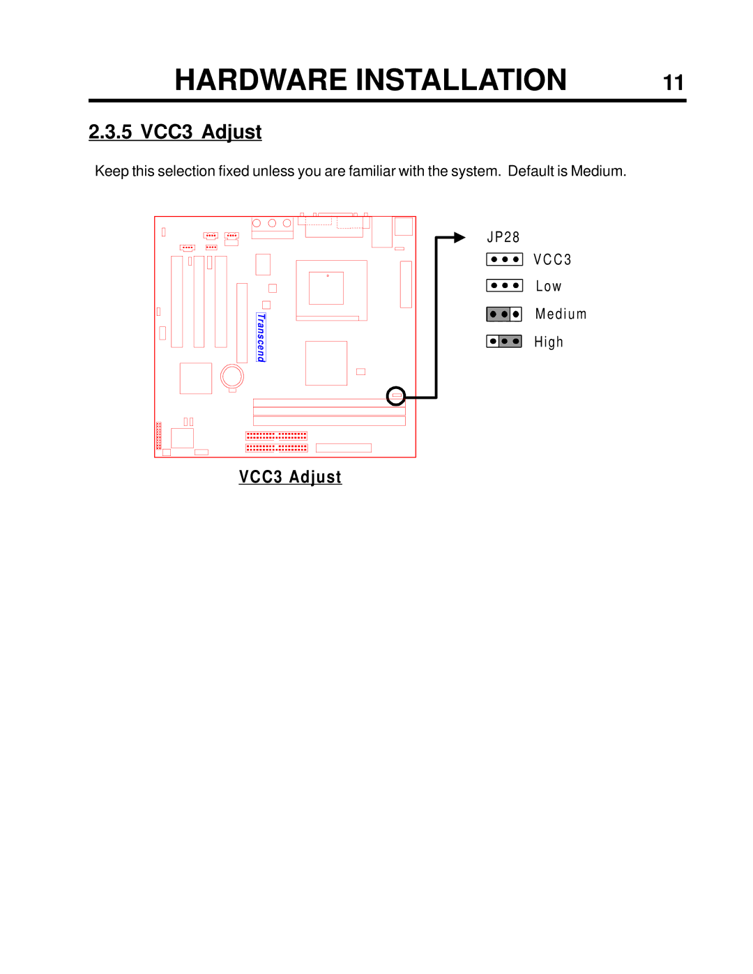 Transcend Information TS-USP3/N, TS-USL3/N user manual 5 VCC3 Adjust 