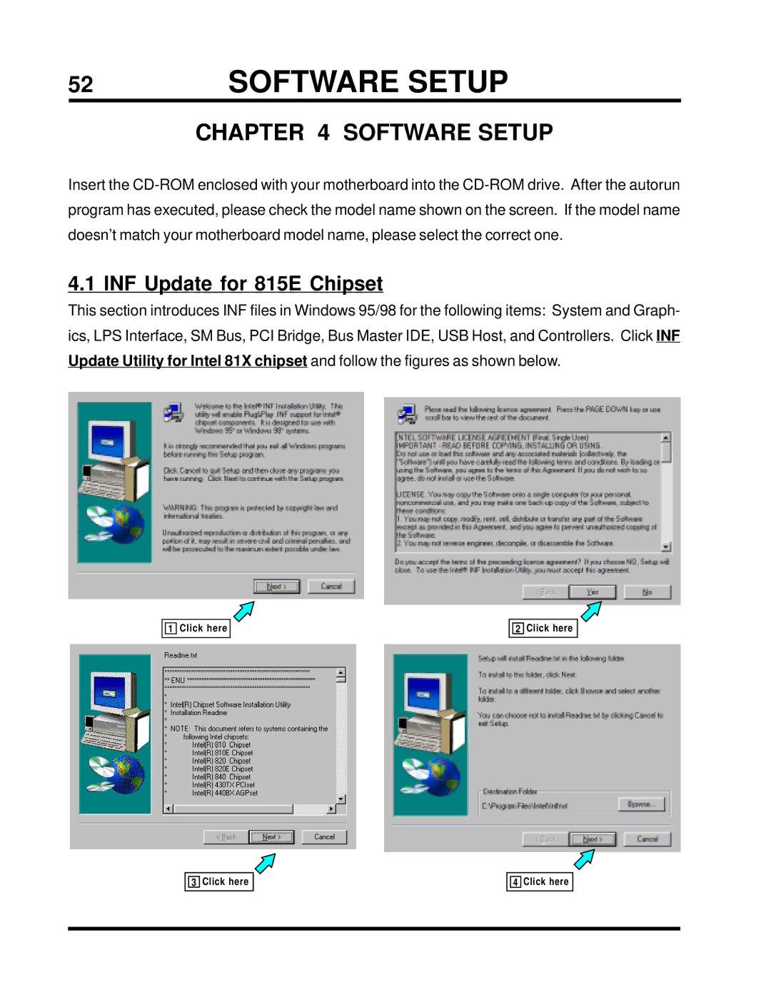 Transcend Information TS-USP3/N, TS-USL3/N user manual Software Setup, INF Update for 815E Chipset 