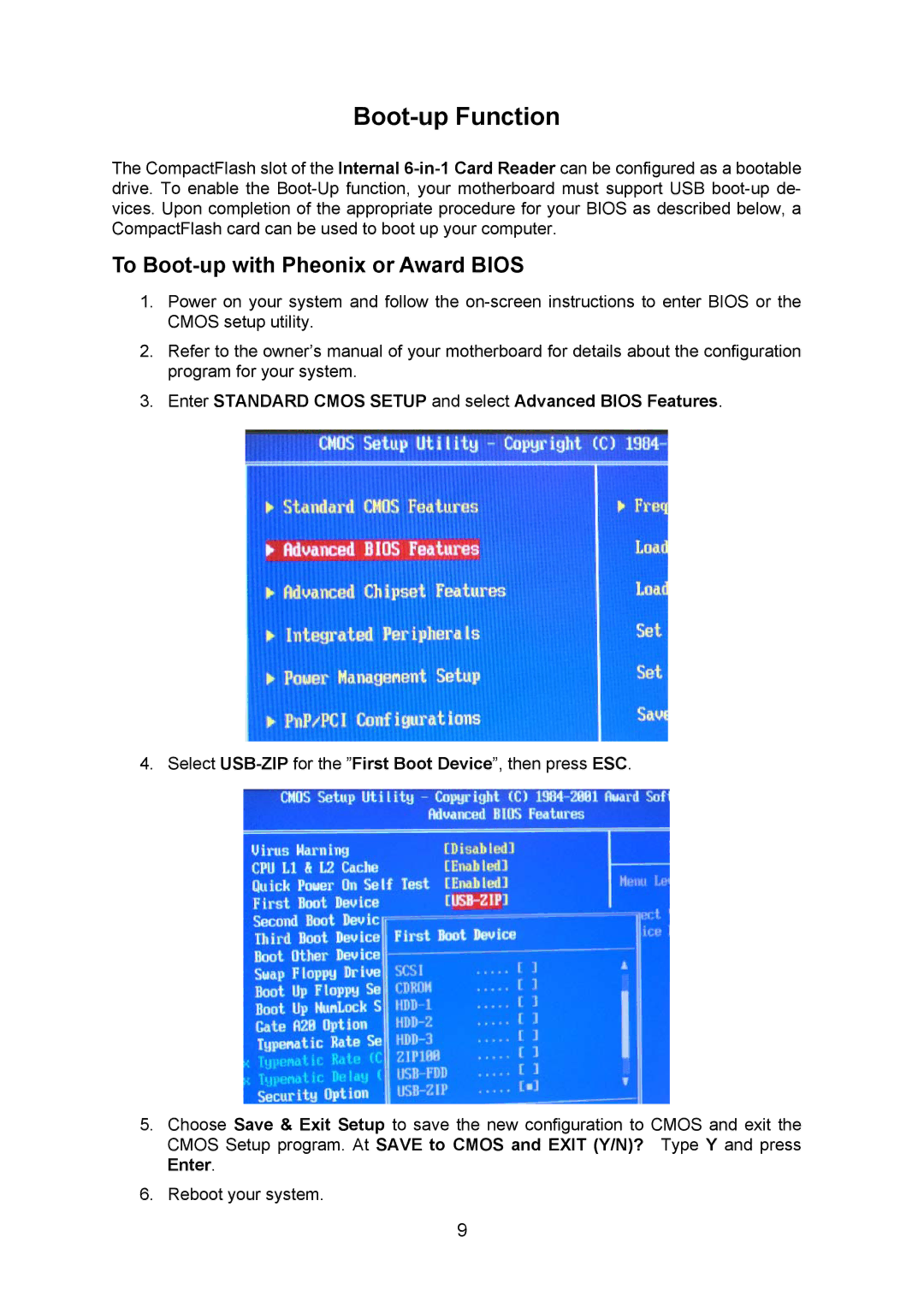 Transcend Information TS0MFLRD6E user manual To Boot-up with Pheonix or Award Bios 