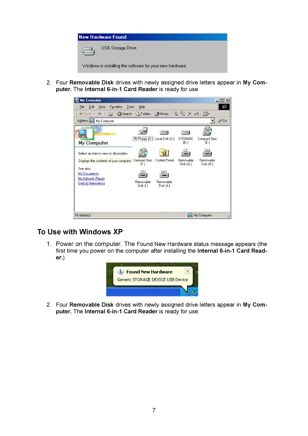 Transcend Information TS0MFLRD6E user manual To Use with Windows XP 