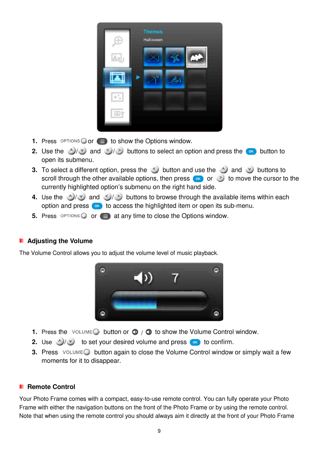 Transcend Information TS2GPF730W-J, TS2GPF730B-J user manual Adjusting the Volume, Use, Remote Control 