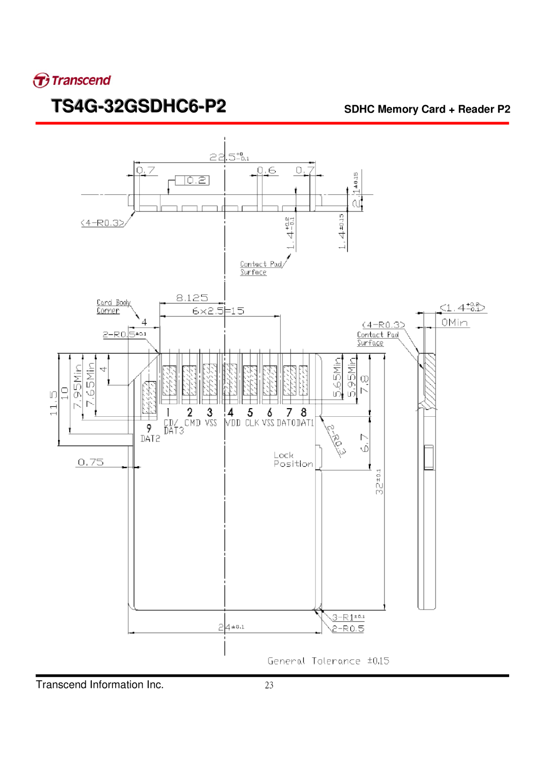 Transcend Information TS4G-32GSDHC6-P2 manual 