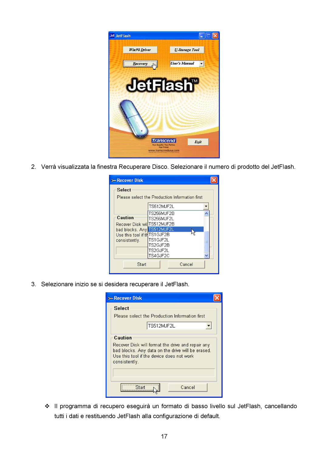 Transcend Information TS64M-512MJF2L, TS4GJF2C, TS32M-2GJF2B manual 