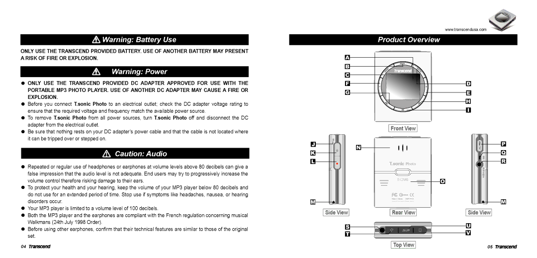 Transcend Information TS512MMP810EU manual 