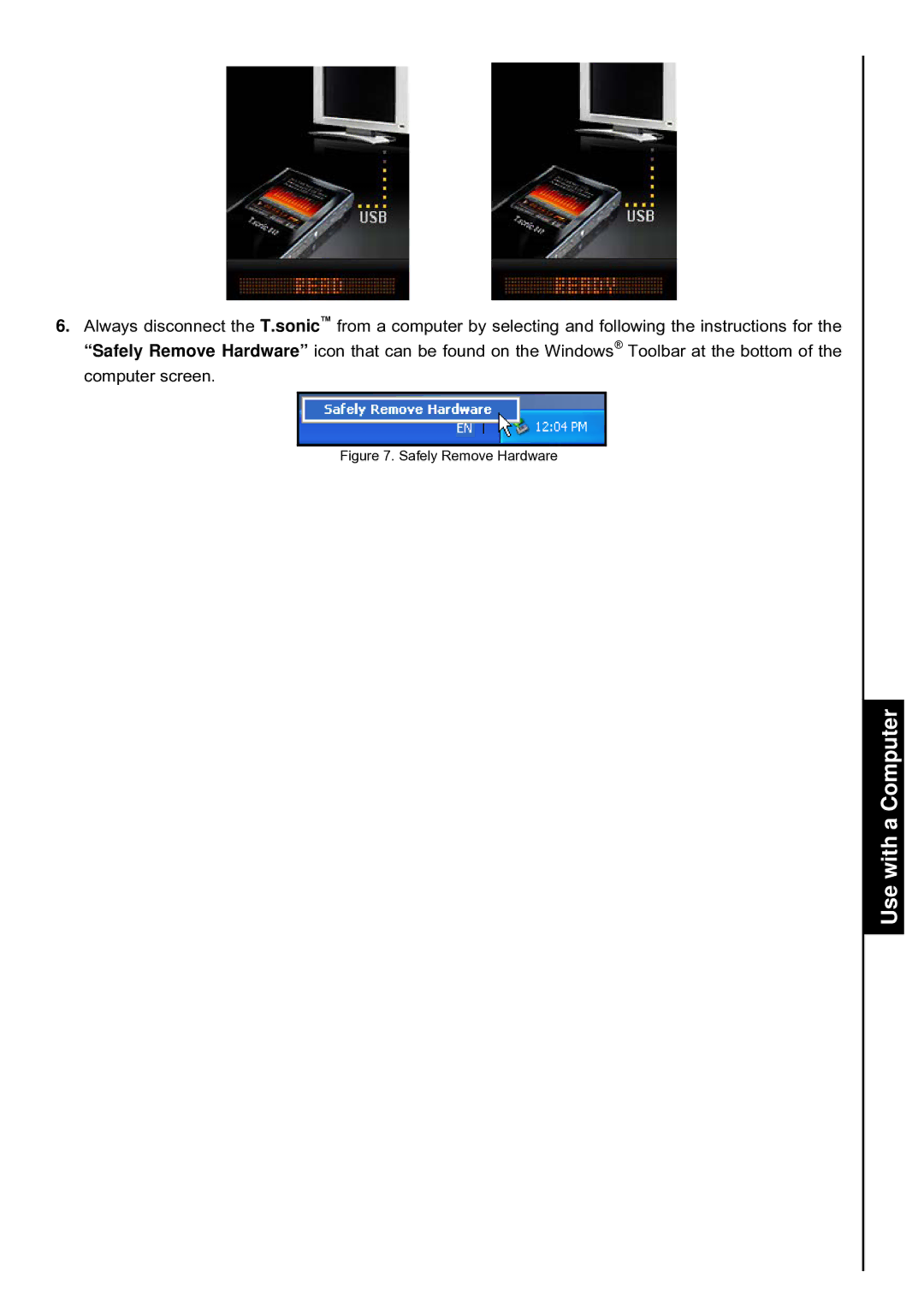 Transcend Information T.sonic 840 user manual Safely Remove Hardware 