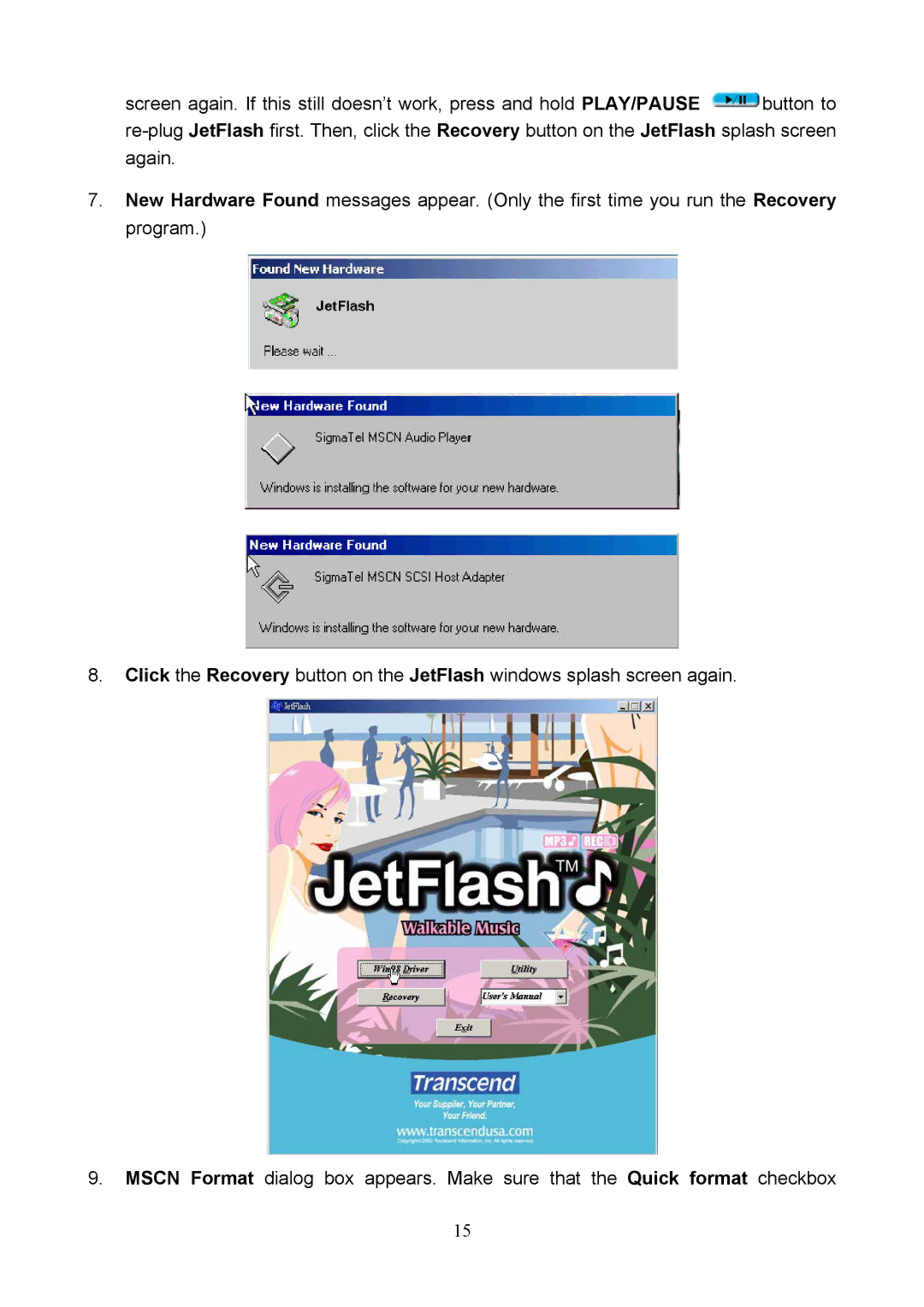 Transcend Information USB JetFlash user manual 