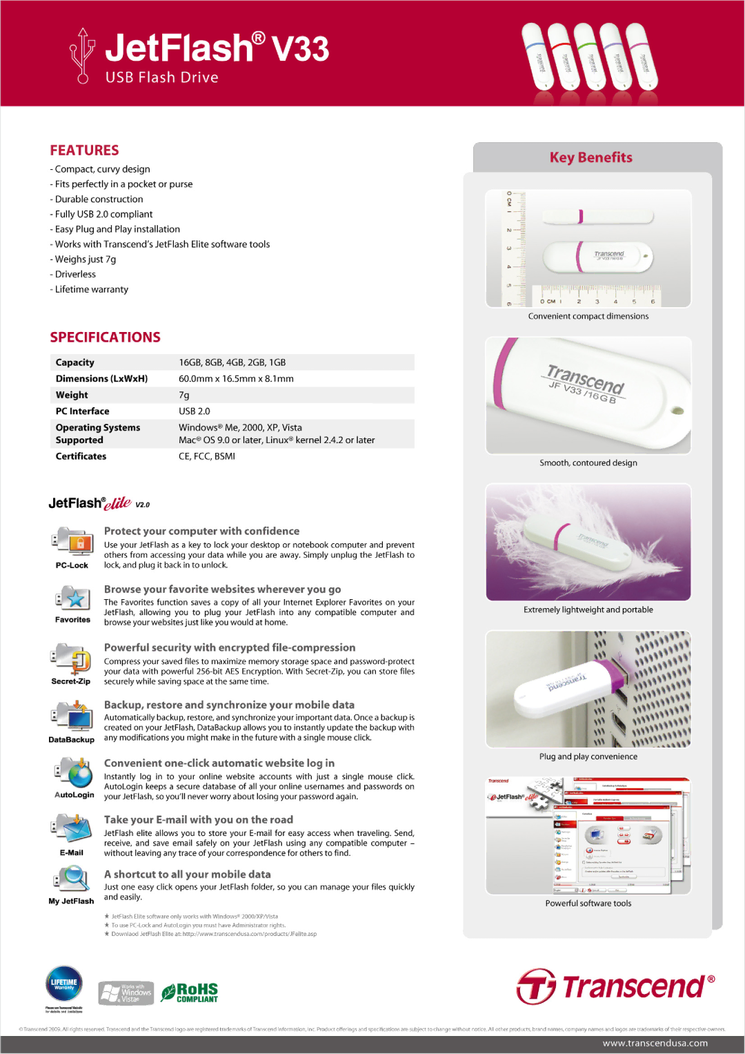 Transcend Information V33p manual 