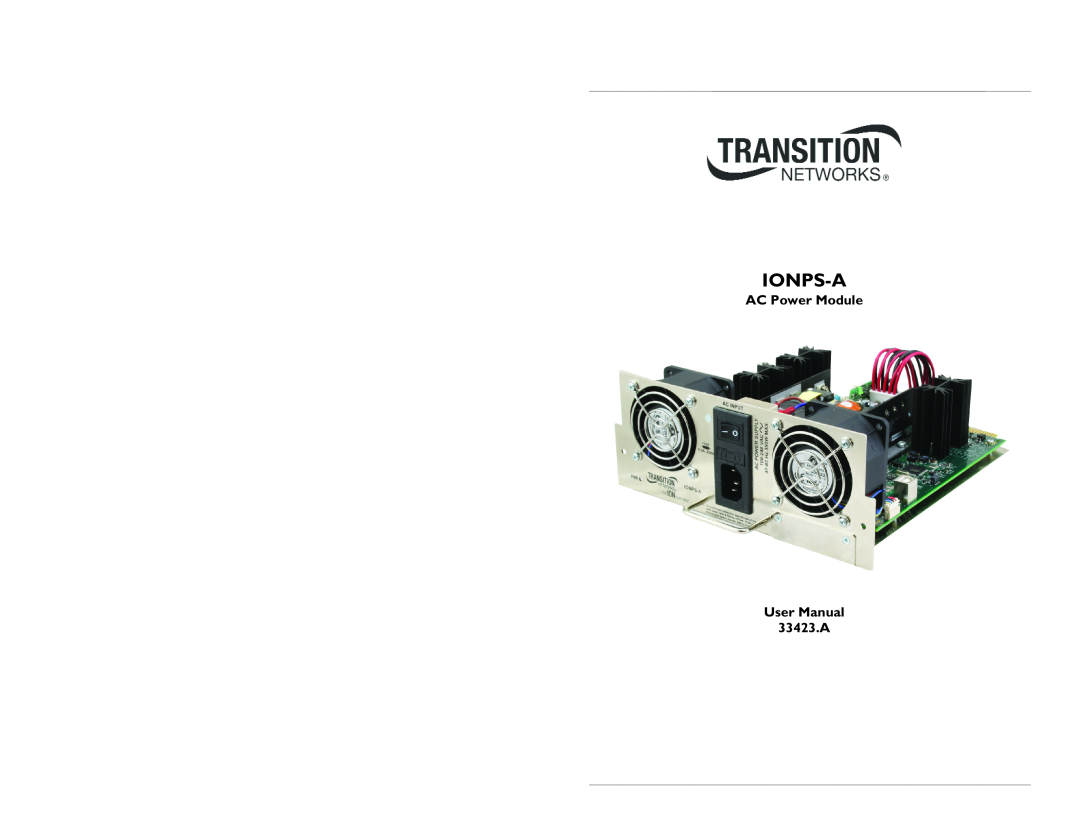 Transition Networks 33423.A user manual Ionps-A 