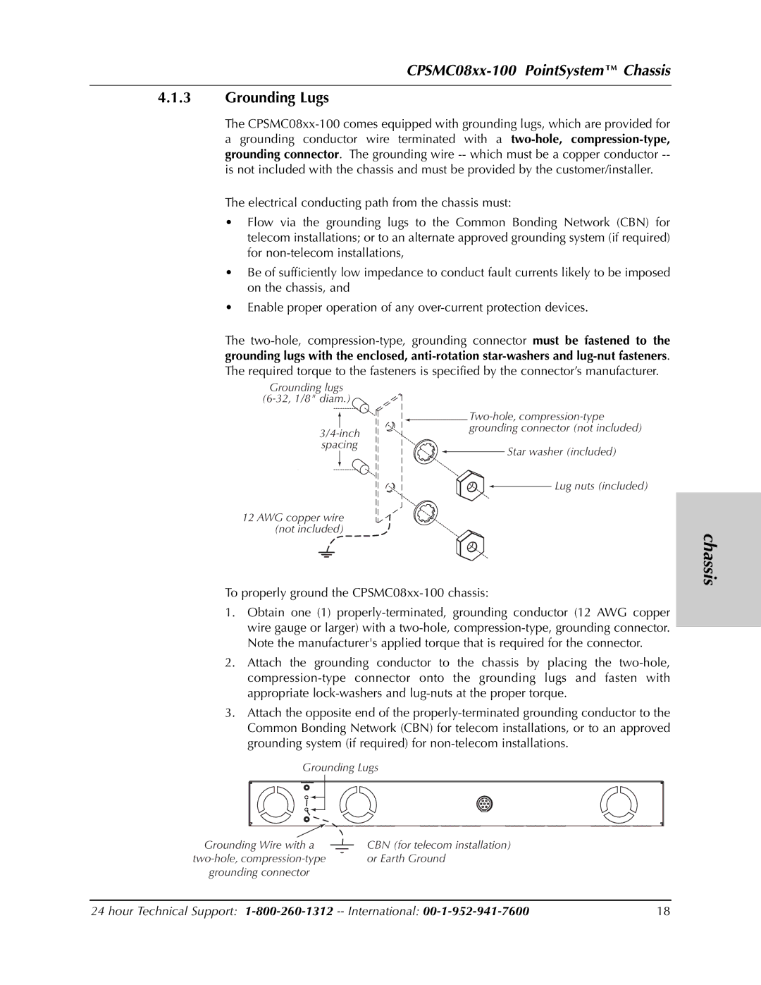 Transition Networks CPSMC0800-100, CPSMC0810-100 manual Grounding Lugs 