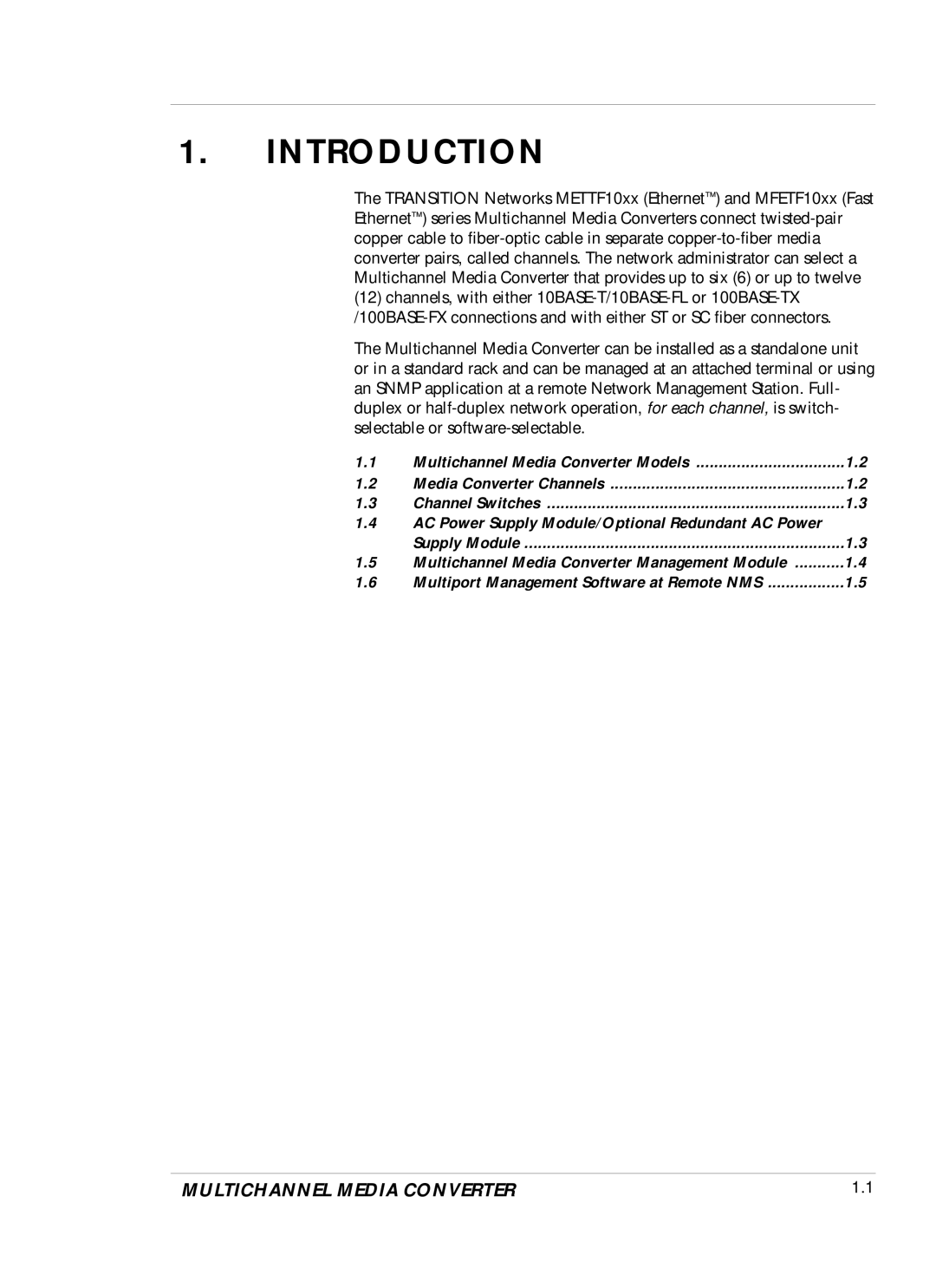 Transition Networks DVP 5140K manual Introduction, AC Power Supply Module/Optional Redundant AC Power 