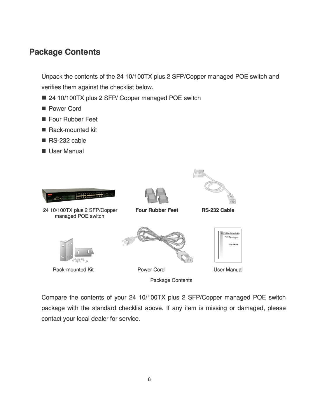 Transition Networks MIL-SM2401MAF manual Package Contents 