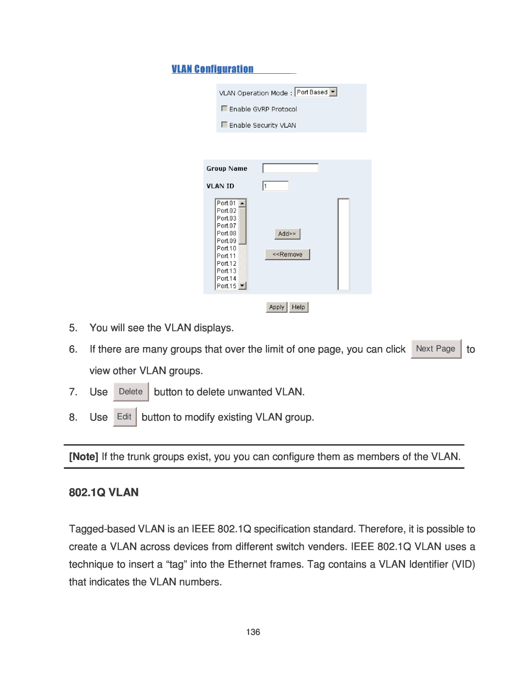 Transition Networks MIL-SM2401MAF manual 802.1Q VLAN 