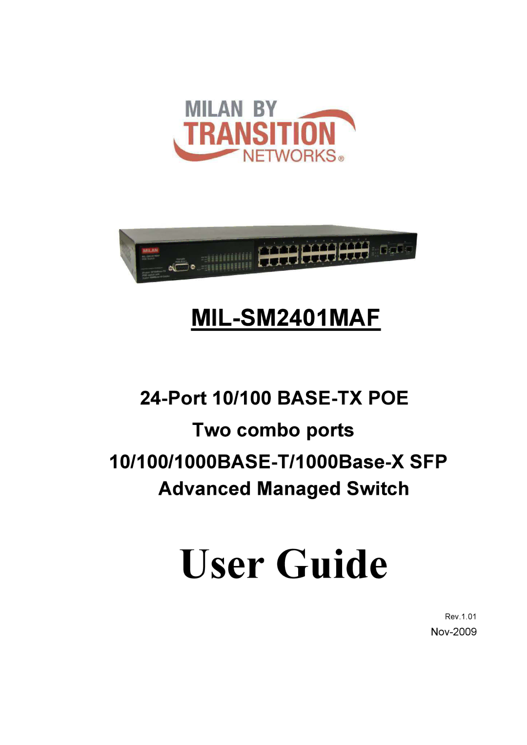 Transition Networks MIL-SM2401MAF manual User Guide 