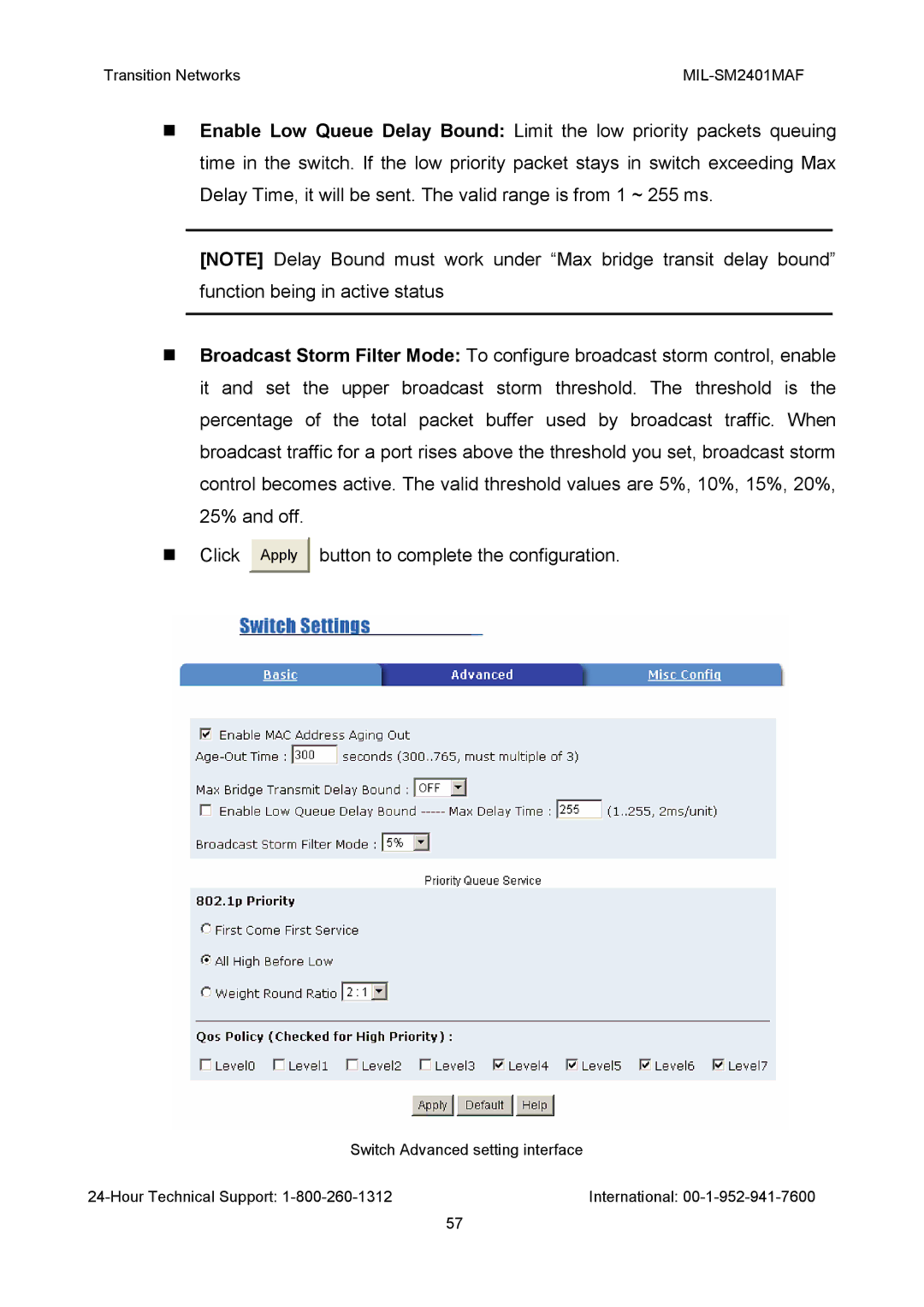 Transition Networks MIL-SM2401MAF manual Button to complete the configuration 