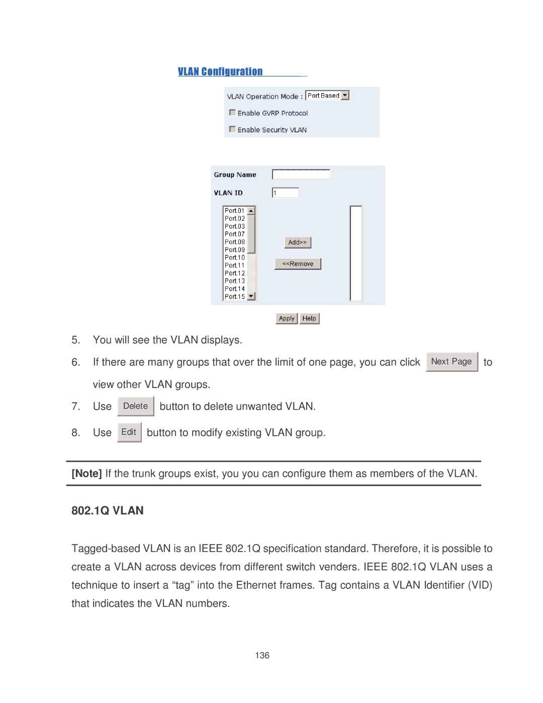 Transition Networks MIL-SM2401MAF manual 802.1Q Vlan 