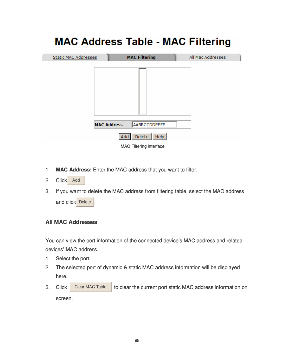 Transition Networks MIL-SM802GAF, MIL-SM8TXAF2GPA user manual All MAC Addresses 