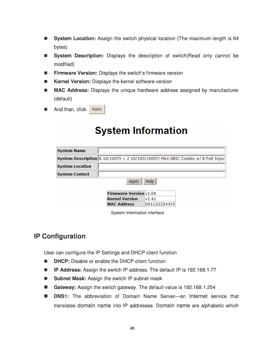 Transition Networks MIL-SM8TXAF2GPA, MIL-SM802GAF user manual IP Configuration 