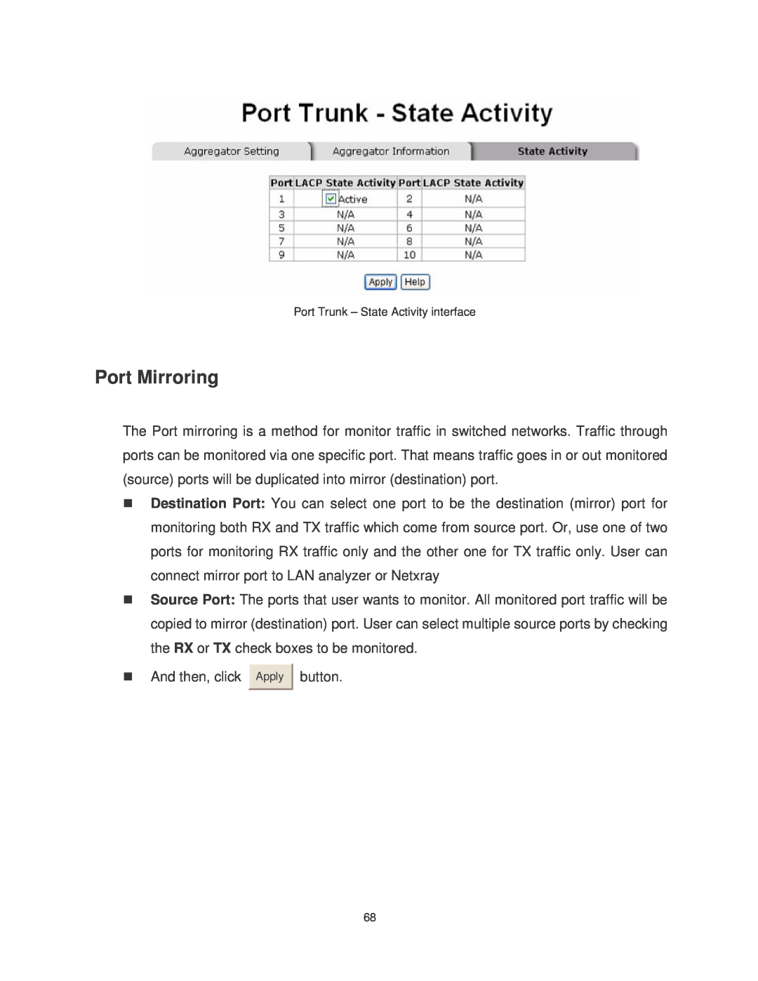 Transition Networks MIL-SM802GAF, MIL-SM8TXAF2GPA user manual Port Mirroring 