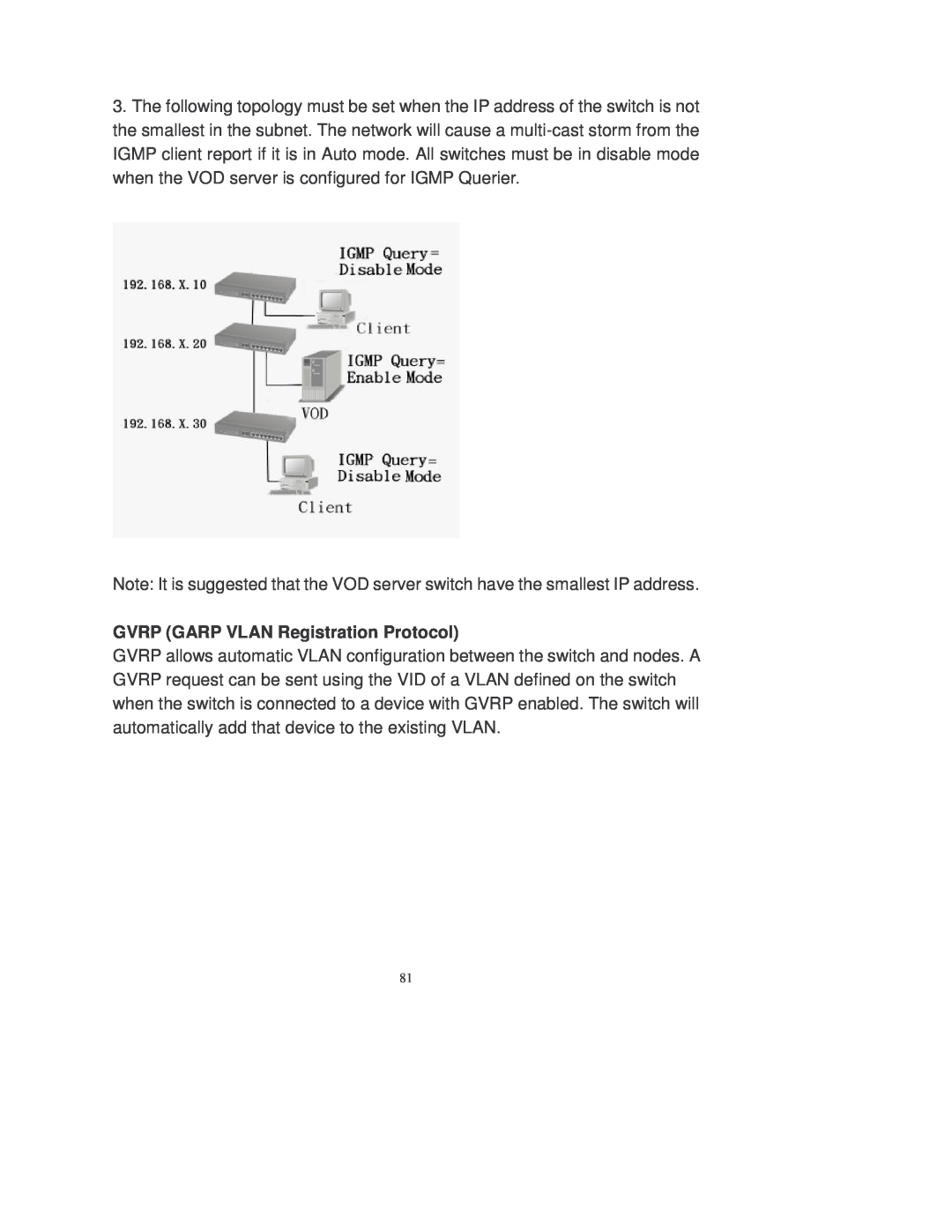 Transition Networks MIL-SM808GPXX manual GVRP GARP VLAN Registration Protocol 