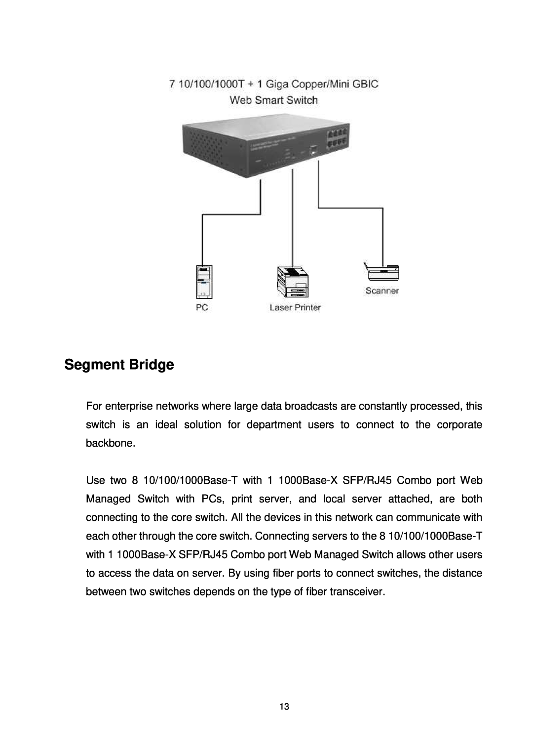 Transition Networks MIL-SW8T1GPA manual Segment Bridge 