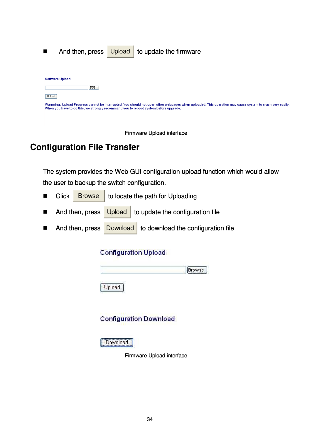 Transition Networks MIL-SW8T1GPA manual Configuration File Transfer, Upload 