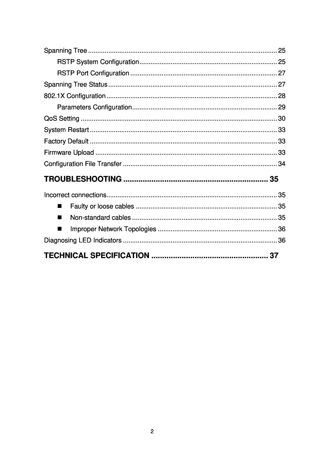 Transition Networks MIL-SW8T1GPA manual Troubleshooting, Technical Specification 