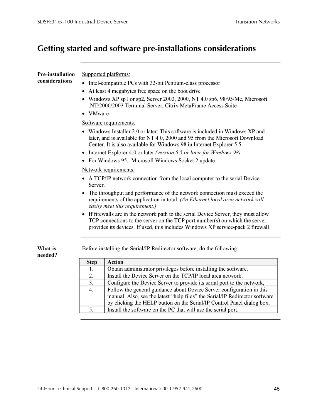 Transition Networks SDSFE31XX-100, RS-232-TO-100BASE-FX manual What is, Needed? Step Action 