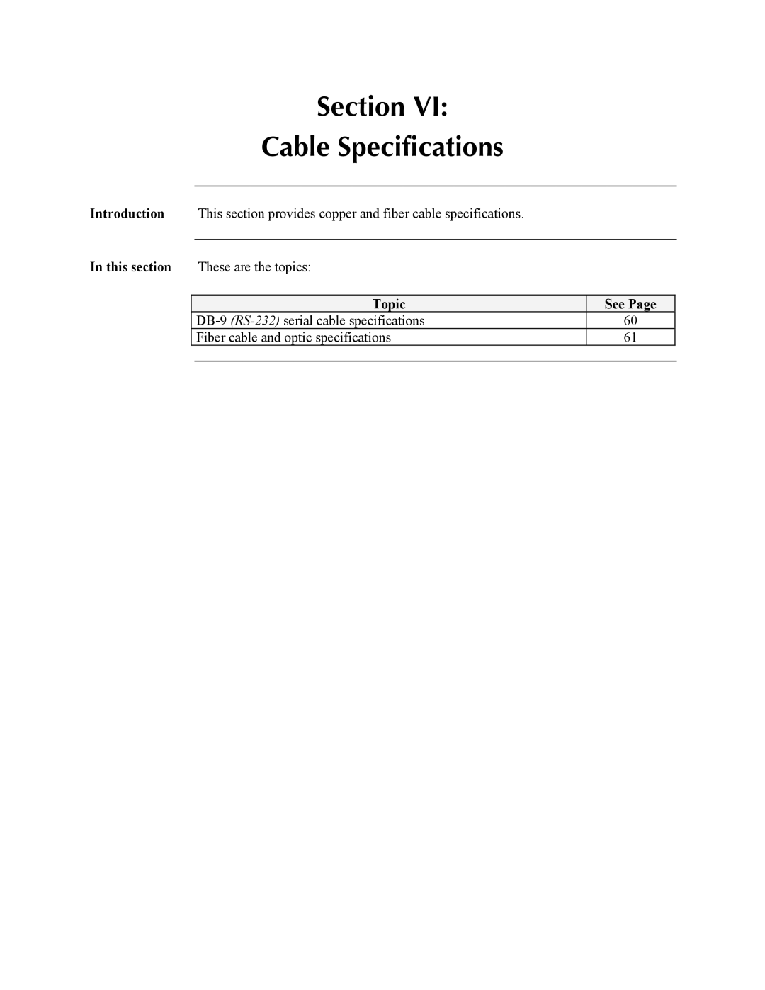 Transition Networks SDSFE31XX-100, RS-232-TO-100BASE-FX manual Section Cable Specifications 