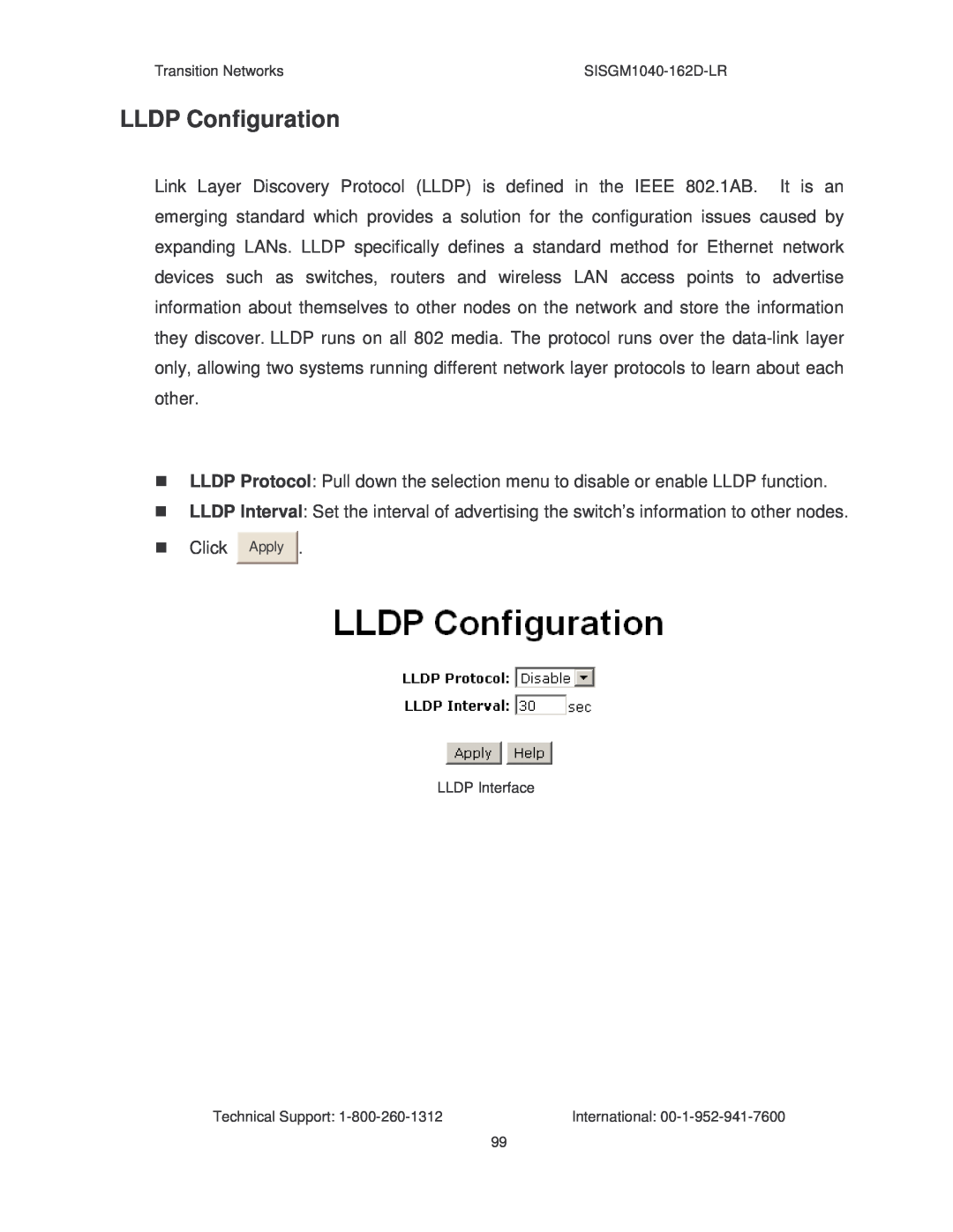 Transition Networks SISGM1040-162D manual LLDP Configuration 
