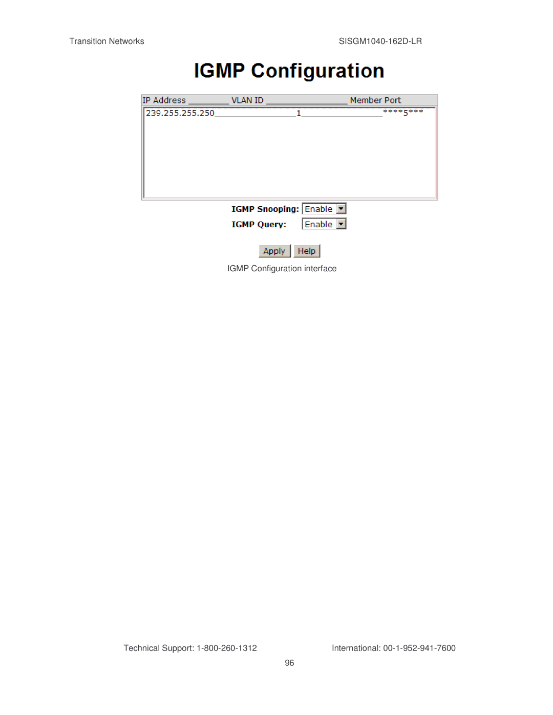 Transition Networks SISGM1040-162D manual 