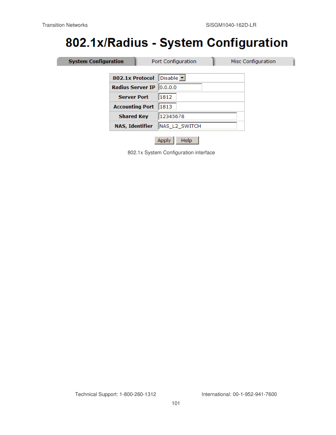 Transition Networks SISGM1040-162D manual 