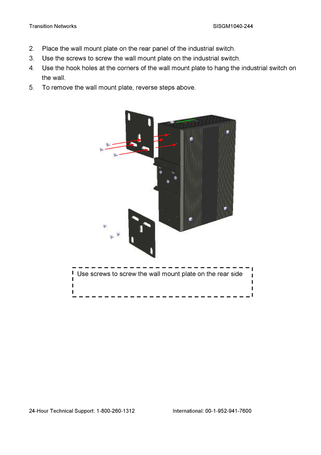 Transition Networks user manual Transition Networks SISGM1040-244 