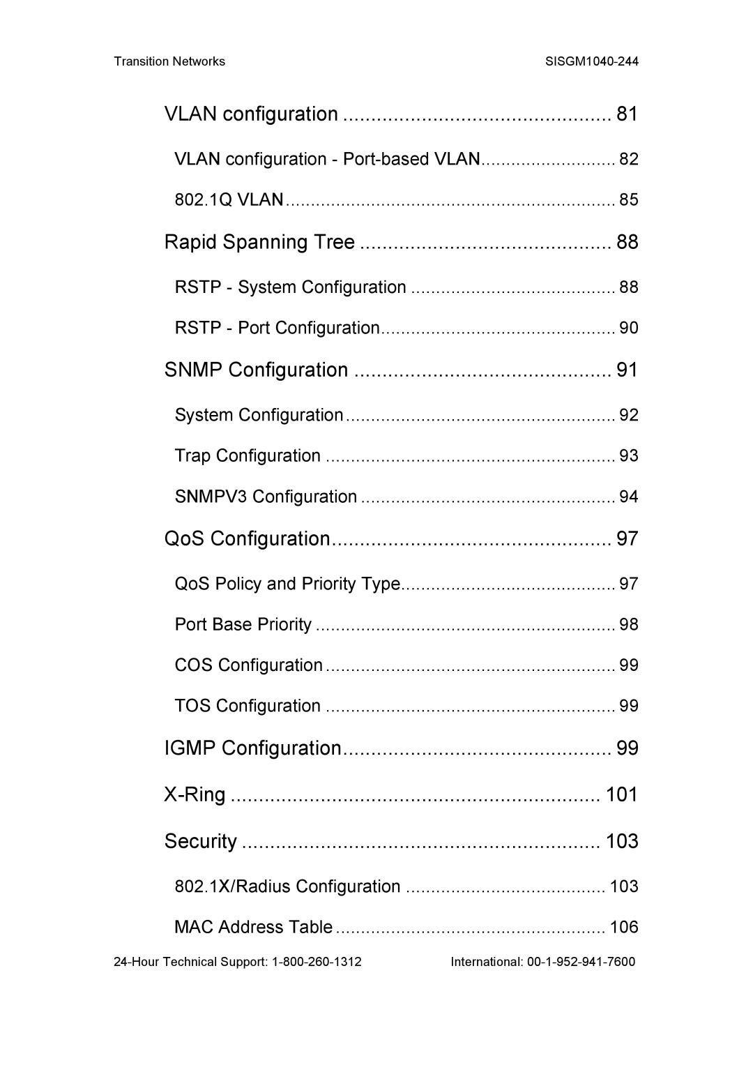 Transition Networks SISGM1040-244 user manual 101 