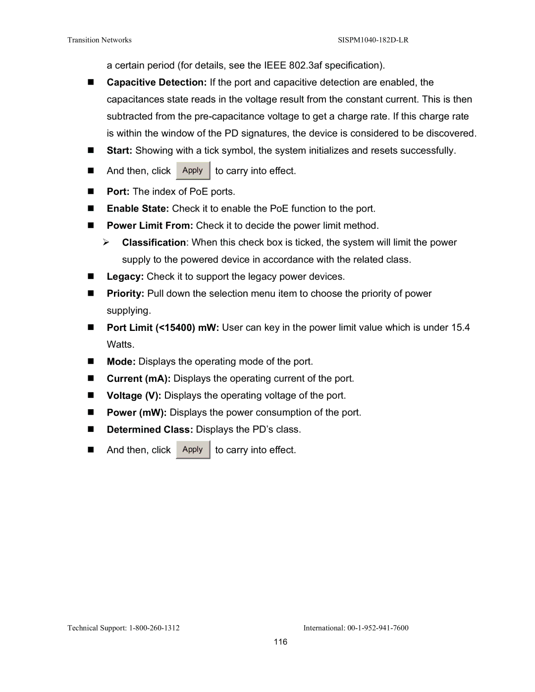 Transition Networks SISPM1040-182D user manual 116 