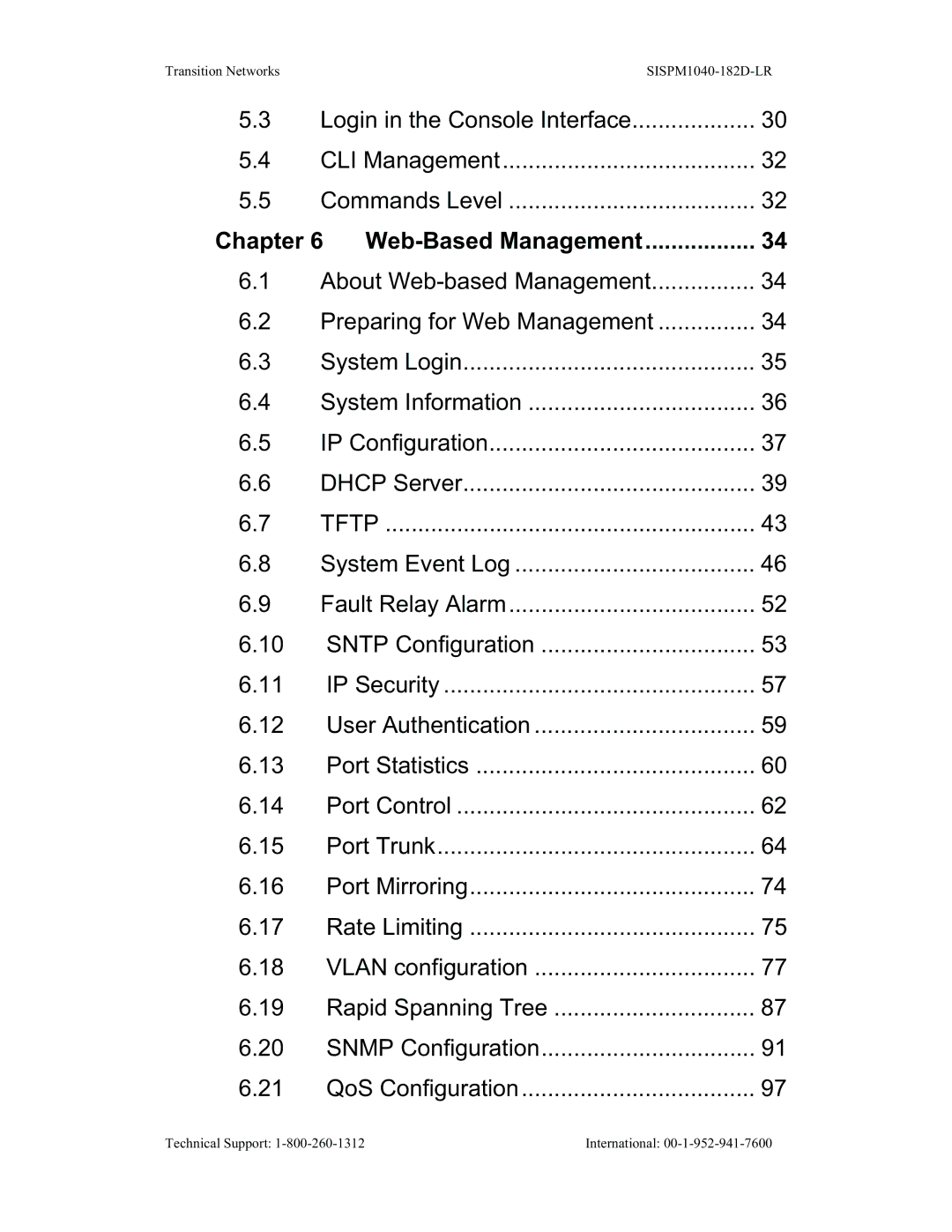 Transition Networks SISPM1040-182D user manual Chapter Web-Based Management, Tftp 